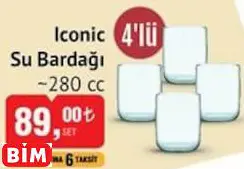 PAŞABAHÇE ICONİC SU BARDAĞI ~280 CC